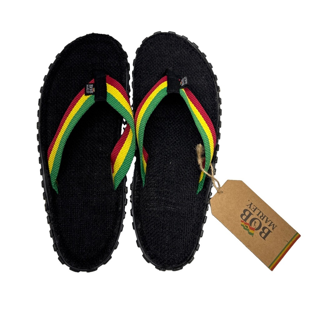 Bob Marley Fresco Men's Flip Flops Sandals Rasta Print Size 9